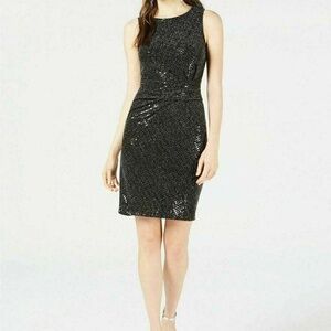 Bar III Ruched Metallic Shine Bodycon Dress